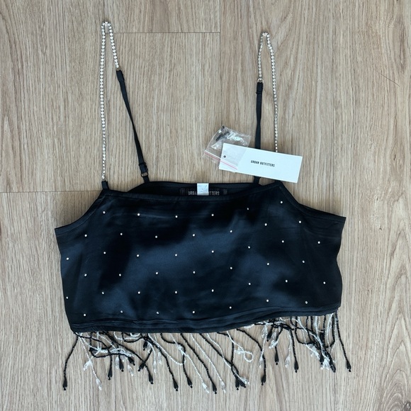 Urban Outfitters Rhinestone Beaded Crop Top - Picture 1 of 4